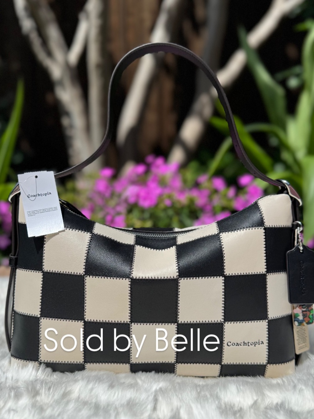 NWT Coachtopia Alter Ego Checkerboard Slouchy Shoulder Bag